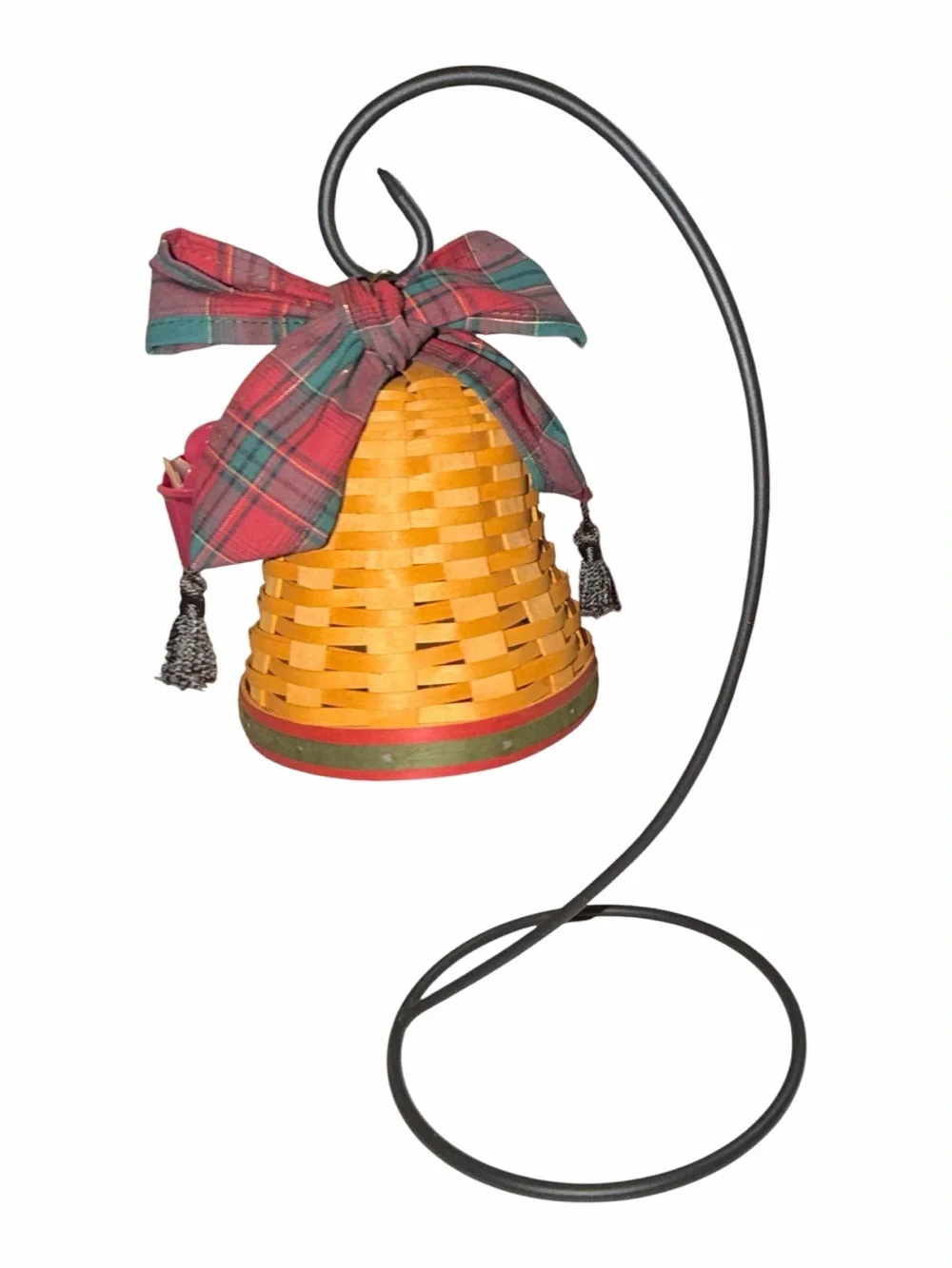 Longaberger 2000 Noel Bell basket with Wrought Iron Stand